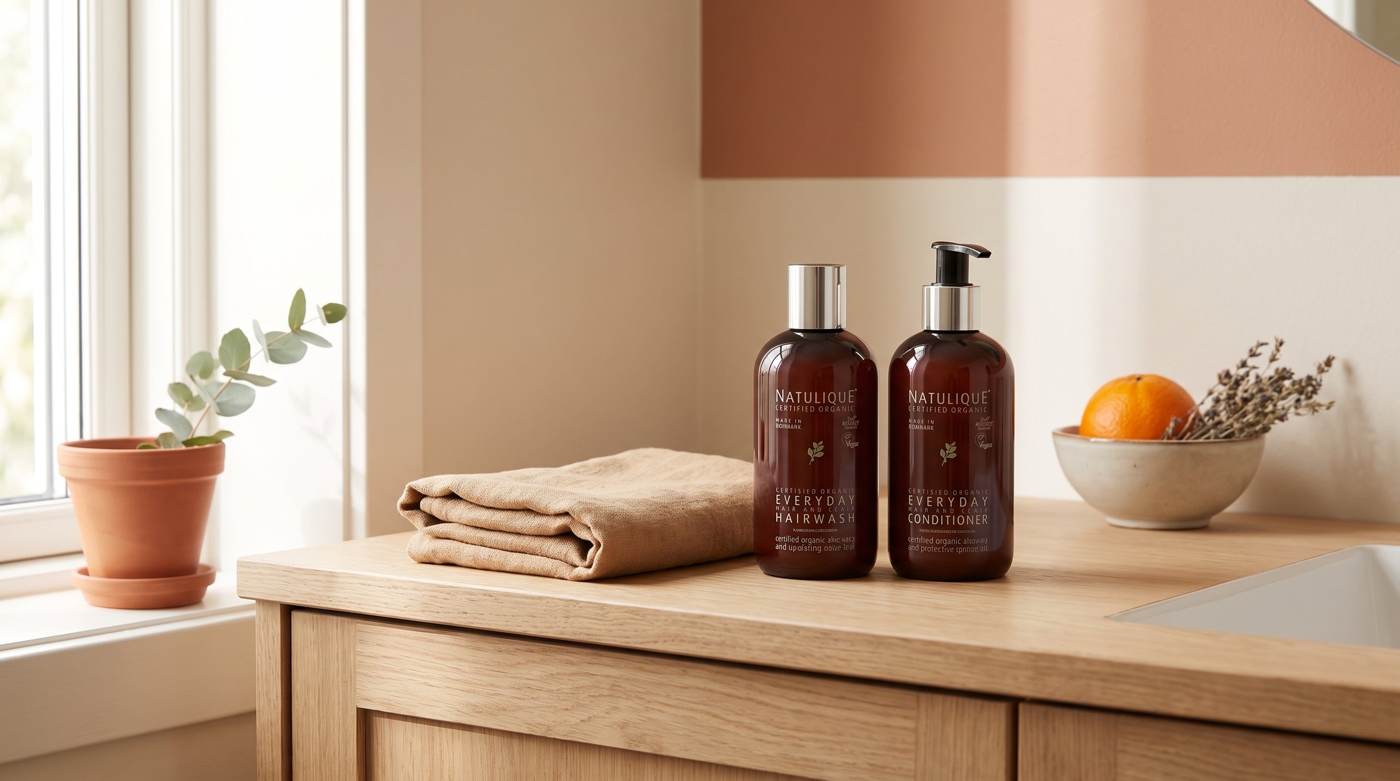 Natulique Everyday bundel in een warme hygge badkamersfeer