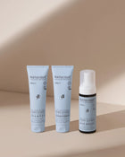 Natulique Pure Silver Shampoo - in donkere setting, productlijn samen